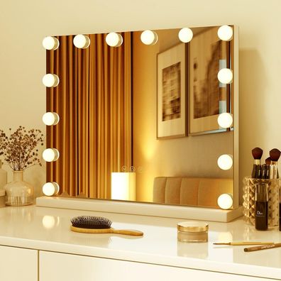 Hollywood Spiegel mit Beleuchtung, Tischspiegel mit 14 dimmbaren LED-Leuchten