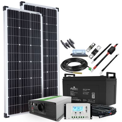 Offgridtec© Autark M-Master 200W Solaranlage - 1000W AC Leistung 122Ah AGM Akku