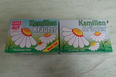 2x alte Kamillen Kräuter Hautpflege Seife Dalli Werke je 125g West Germany / Germany