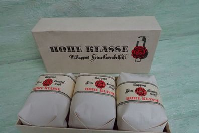 alte Hohe Klasse Kappus feine Lavendelseife 3er Set "OVP" Vintage