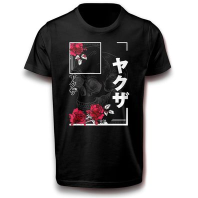 Japan Bild japanische Totenkopf Symbole Zeichen Tod T-Shirt Baumwolle