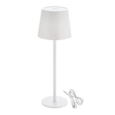 Metall LED Tisch Leuchte 26x9 cm - weiß - Akku Touch Deko Lampe wiederaufladbar