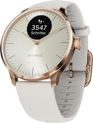 Withings ScanWatch Light Hybrid Smartwatch Android & Apple GPS Rosegold White