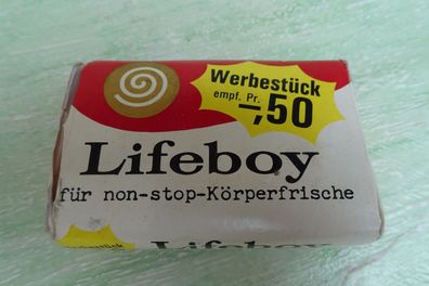 alte Lifeboy non stop Körperfrische Seife 80g Sunlicht DM 0,50 Werbestück