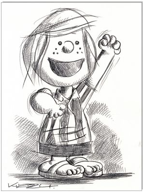 Klausewitz: Original Kreidezeichnung : Peppermint Patty / 24x32 cm