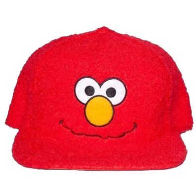 Elmo Rote Plüsch Cap - Sesamstraße Cartoon Cosplay Kappe mit Elmo Gesicht Motiv