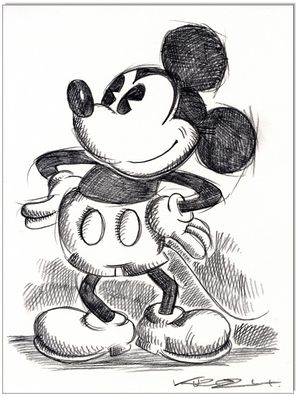 Klausewitz: Original Kreidezeichnung : Mickey Mouse / 24x32 cm
