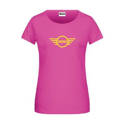 Mini T-Shirt Oberteil Frauen Kurzarm Baumwolle Countryman Cooper SE Rundhals Pink
