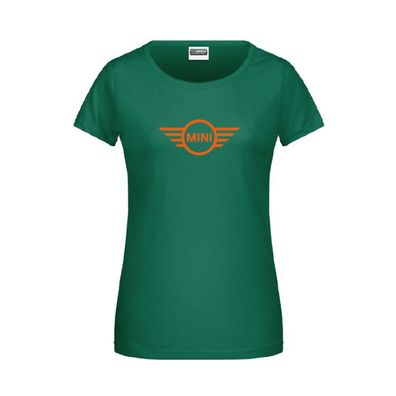 Mini T-Shirt Oberteil Frauen Kurzarm Baumwolle Countryman Cooper SE Rundhals grün