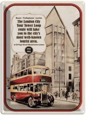 Blechschild 30x40 cm - London City Tour 1931-1962