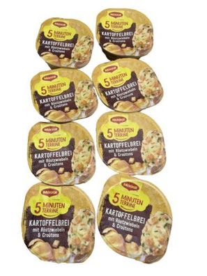 MAGGI 5 Minuten Terrine Kartoffelbrei Mit Röstzwiebeln Fertiggericht Püree 8X56G