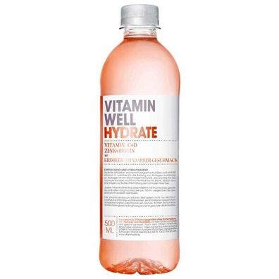 12 Flaschen Vitamin Well Hydrate a 500ml inc. EINWEG Pfand Erfrischungsgetränk