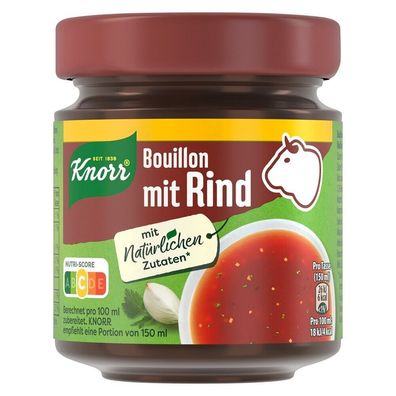 Knorr Bouillon mit Rind im Glas ergibt 6,5L, 130 g Glas 10er Pack (130g x 10)