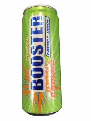 Booster Energy Drink Curuba Elderflower 24x0,33 Einweg Pfand