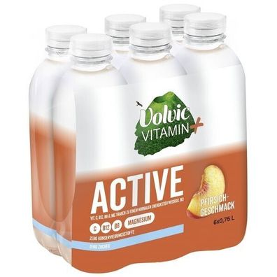 Volvic Vitamin+ Active Pfirsich 0.75 L Flasche 6er Pack ( 6x0,75L ) Einweg-Pfand