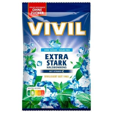 Vivil Extra Stark Halsbonbons ohne Zucker 15x120 g Beutel