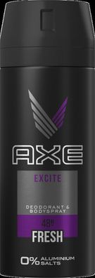 AXE Excite Deodorant & Bodyspray ohne Aluminiumsalze -150 ml (Gr. Standardgröße)