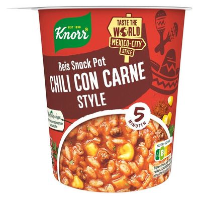 Knorr Taste the World Reis Snack Chili Con Carne Style 57g Becher