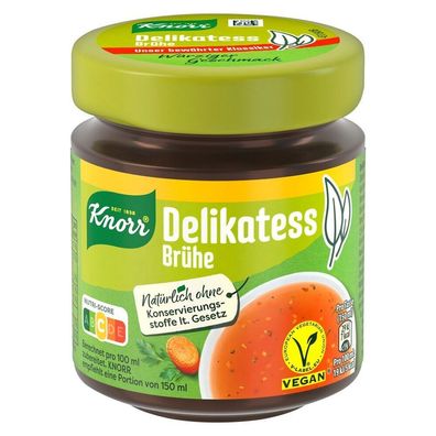 Knorr Delikatess Brühe Glas ergibt 7 L, 140 g Glas 10er Pack (140g x 10)