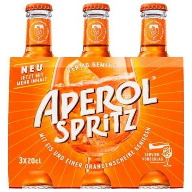 Aperol Spritz Das Original in der Kleinflasche Premix 3x200ml