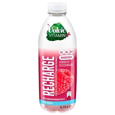 Volvic Vitamin+ Recharge Himbeer 0,75 L Flasche 6er Pack (6x0,75L) Einweg-Pfand