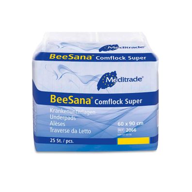 Meditrade BeeSana® Comflock Super Bettunterlagen, 90 x 60 cm | Packung (25 Stück)