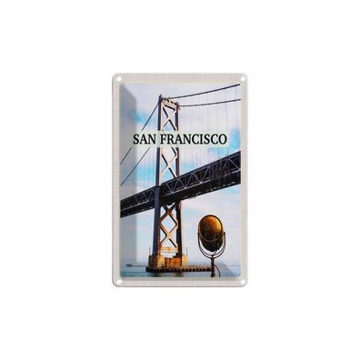 Blechschild 18x12 cm - San Francisco Alcatraz Brücke Meer