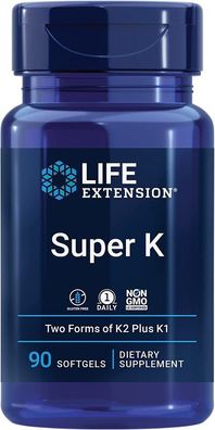 Life Extension, Super K - Vitamin K2 Komplex, 90 Weichkapseln