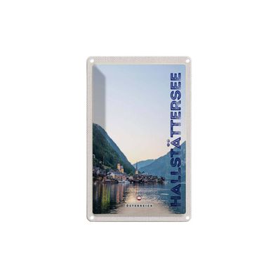 Blechschild 18x12 cm - Blick auf Hallstättersee Österreich