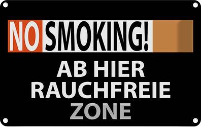 Blechschild 20x30 cm - No Smoking Rauchfreie Zone
