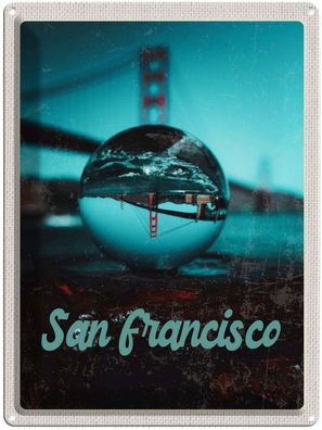 Blechschild 30x40 cm - San Francisco Brücke Meer Kurgel Trip