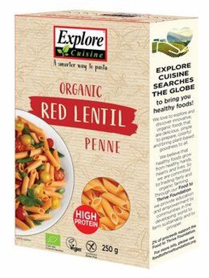 Explore Cuisine 3x Penne aus roten Linsen 250g