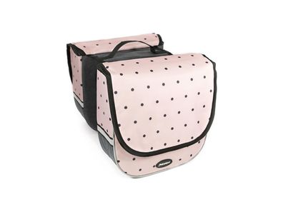 Haberland Kinder-Doppeltasche "Trendy" V rosa / graue Punkte
