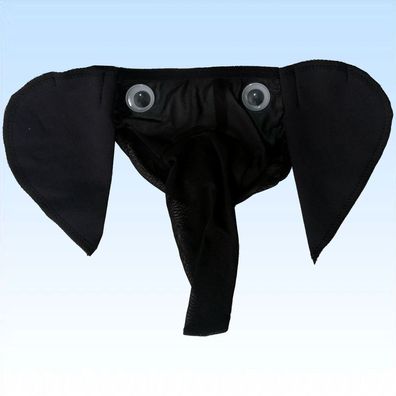 Tanga Elefant mit Rüssel Schwarz Funslip Scherzartikel Unterwäsche Geschenk