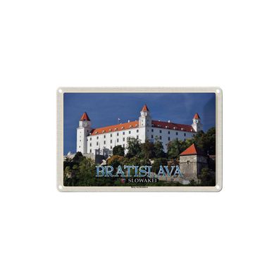 Blechschild 18x12 cm - Bratislava Slowakei Burg von Bratislava