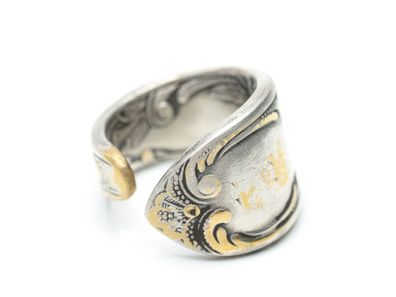 Unikat Ring aus antiken Löffel hergestellt Miniblings Antik Upcycling 2. Wahl BR 1