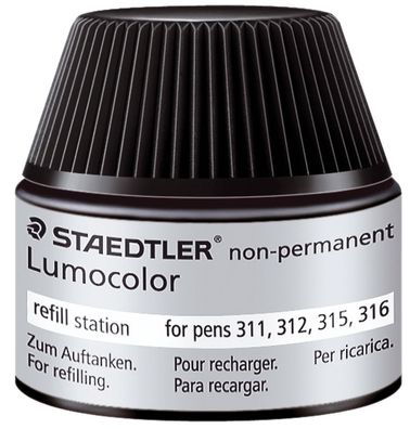 4x Staedtler 487 15-9 Lumocolor Refill-Station non-permanent schwarz