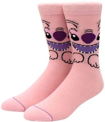 Happy Angel Rosa Lustige Socken - Lilo & Stitch 360° Disney Hero Motiv-Socken