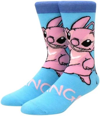 Angel Rosa Lustige Motivsocken - Lilo & Stitch 360° Disney Hero Motiv-Socken