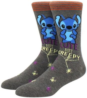 Stitch Cut But Creepy Graue Motivsocken - Lilo & Stitch 360° Disney Hero Motiv-Socken