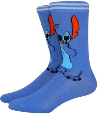 Blaue Hoppla-Stitch Lustige Motivsocken - Lilo & Stitch 360° Disney Hero Motiv-Socken