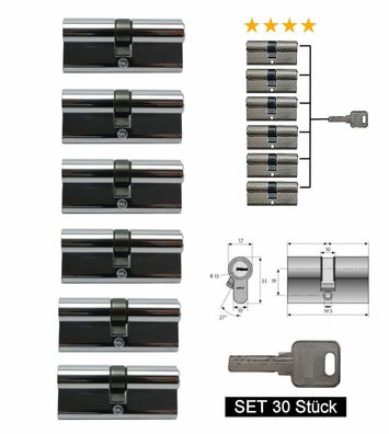 60mm Schließzylinder Türzylinder Schließanlage gleichschließende 6-er Set