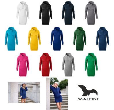 Kapuzensweatkleid Premium Sweat Kleid Hoody Hoodie Snap 13 Farben Kapuze Shirt