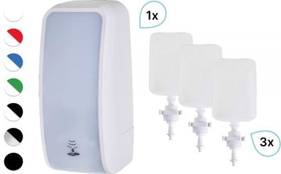 SET: Schaumseifenspender SENSOR, Blanc Cosmos + 3x 1-Liter Schaumseife antibakteriell