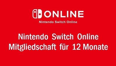 NEU Nintendo Switch Online 365 Tage 1 Jahr 12 Monate Mitgliedschaft für Eshop
