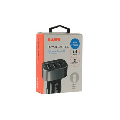 LAUT Power Dash Auto USB-Ladegerät für Smartphones Tablets 3x USB schwarz