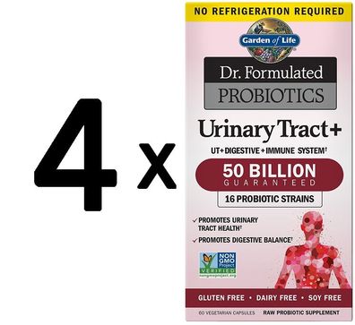 4 x Dr. Formulated Probiotics Urinary Tract+ - 60 vcaps