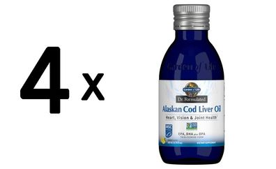 4 x Alaskan Cod Liver Oil, Lemon - 200 ml.