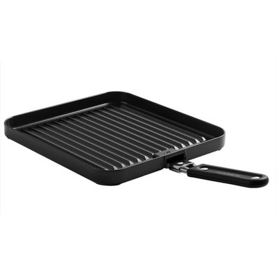 Cadac Gerippte Universal-Grillplatte für 2-Cook 3 aus Aluminium mit Griff 25 x 27 cm