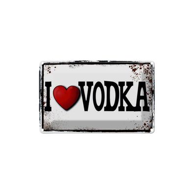 vianmo Blechschild 18x12 cm gewölbt Essen Trinken Alkohol i love Vodka Metall ...